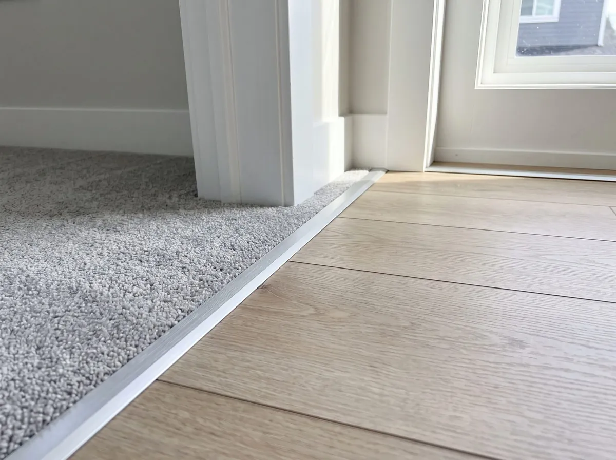 Carpet meeting a hard floor at a doorway